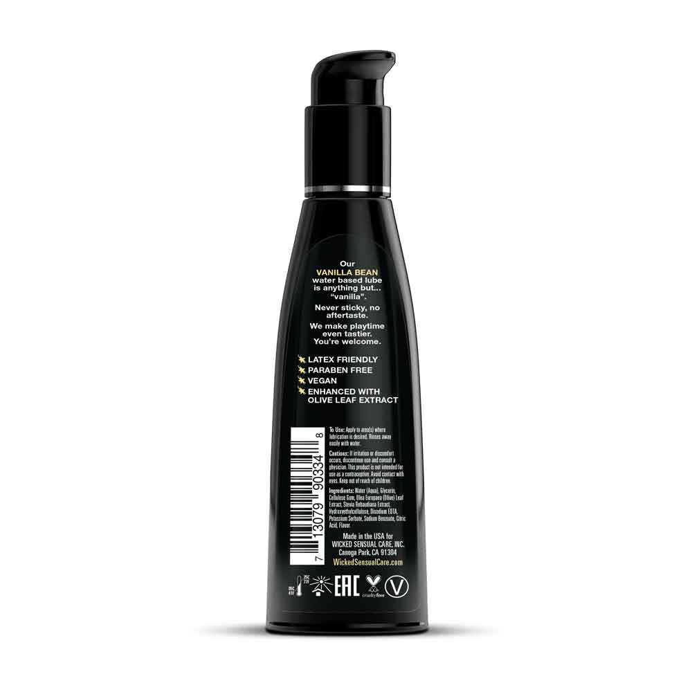 Wicked Aqua Vanilla Bean Water Based Lubricant 120ml (4 oz) > Lube > Flavoured