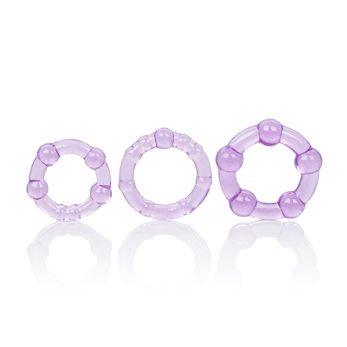 CalExotics Island Rings Purple Stretchy Cock Rings Set with Small Medium and Large Sizes > Cock Ring > Sets