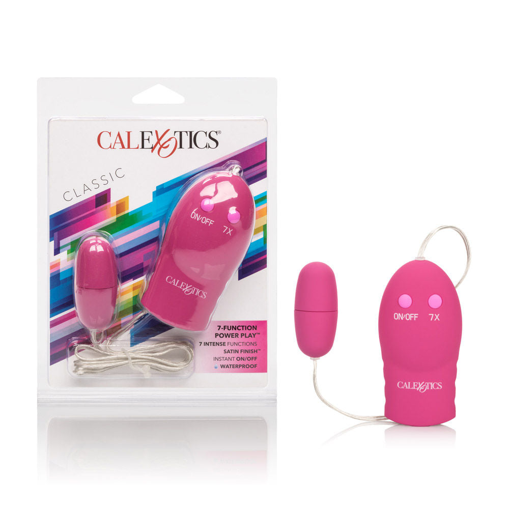 CalExotics 7-Function Waterproof Power Play Bullet Vibrator Pink Pink BULLETS