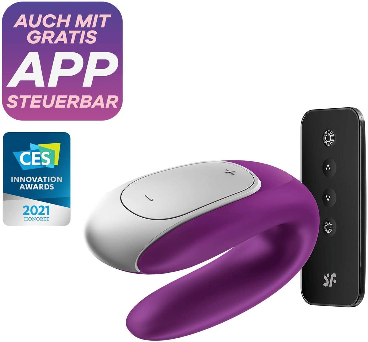 Satisfyer Partner Double Fun App Enabled Rechargeable U-Shaped Couples Vibrator > Sex Toys > Remote Control Toys