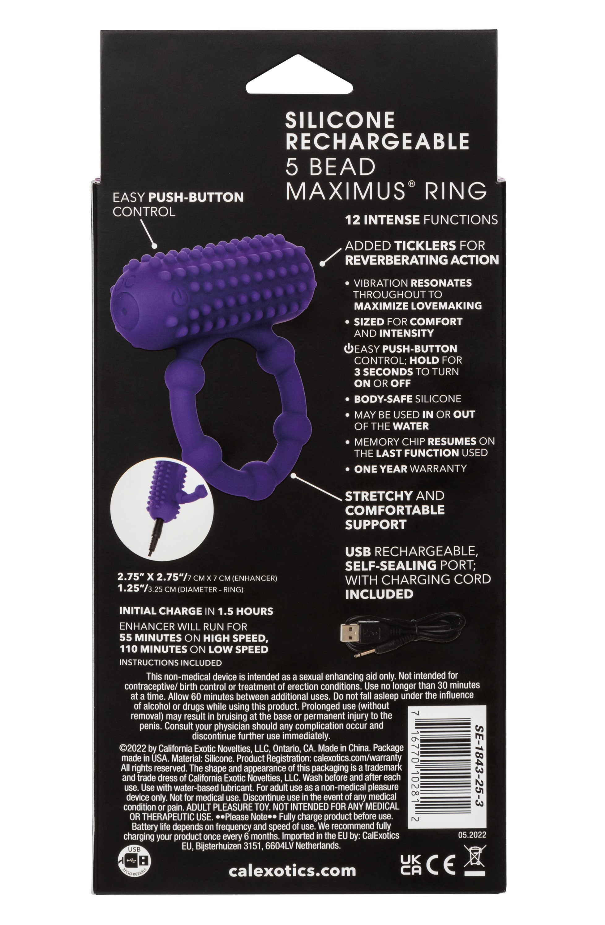 5 Bead Maximus Rechargeable Cock Ring Cock Rings Vibrating