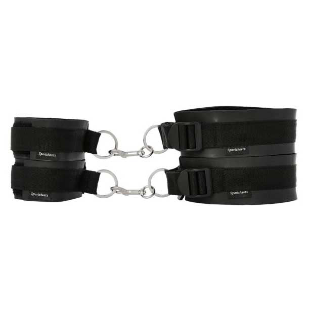 Adjustable Black Thigh and Wrist Cuff Set Secondary image