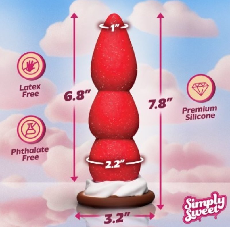 Strawberry Sweet Cream Premium Silicone 7.8" Dildo