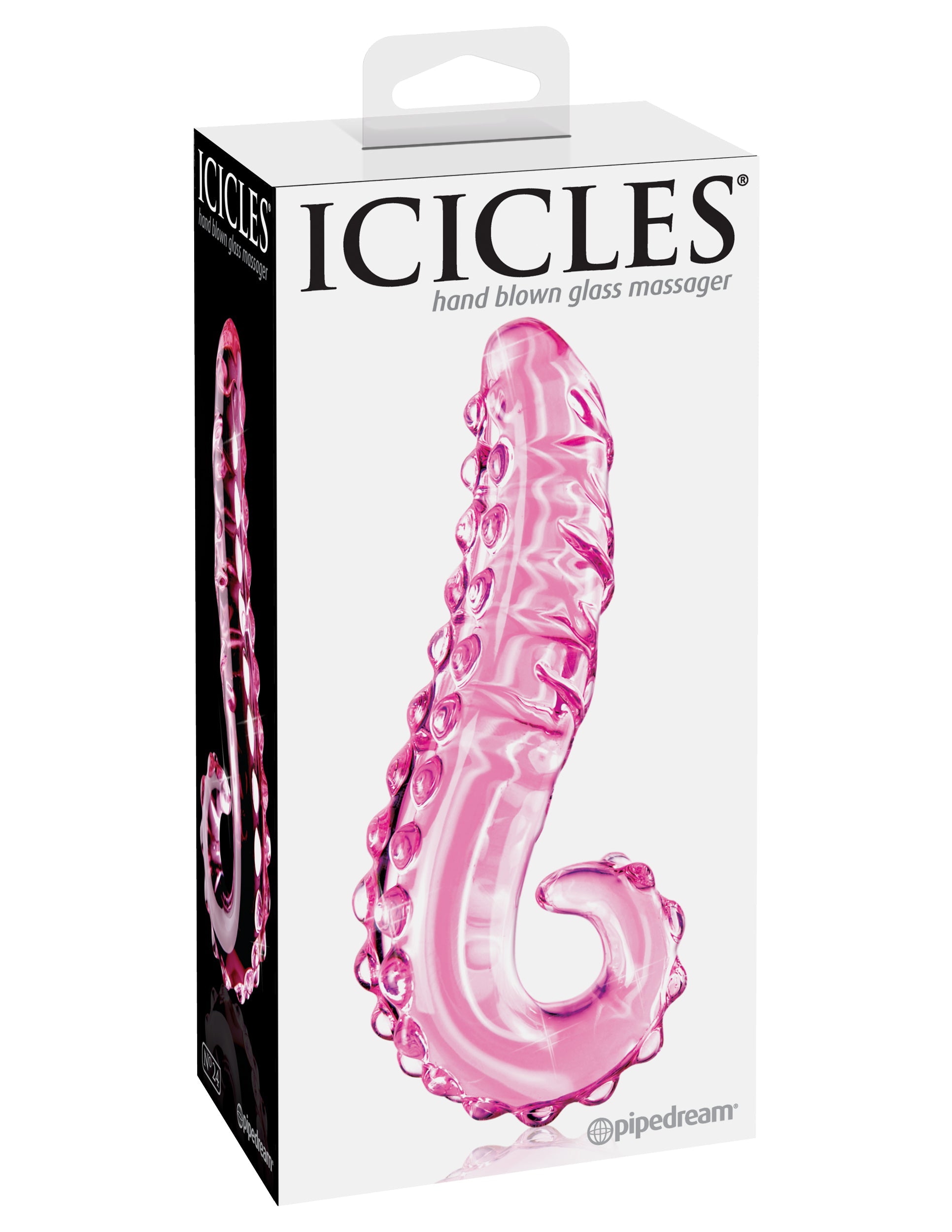 Icicles Pink Glass Massager Handcrafted Luxurious Glass Toy > Glass > Toys
