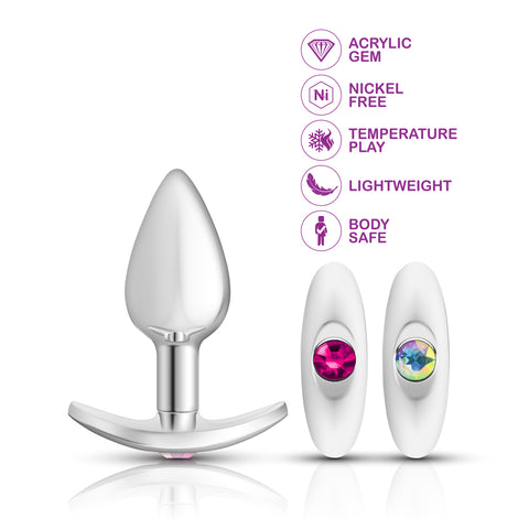 Cheeky Charms Silver Anchor Butt Plug with Clear and Pink Jewel > Anal Range > Jewel Butt Plugs