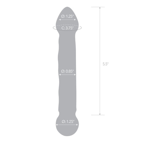 6.5 Inch Textured Full Tip Glass Dildo for Intense Pleasure Blue DONGS Glass