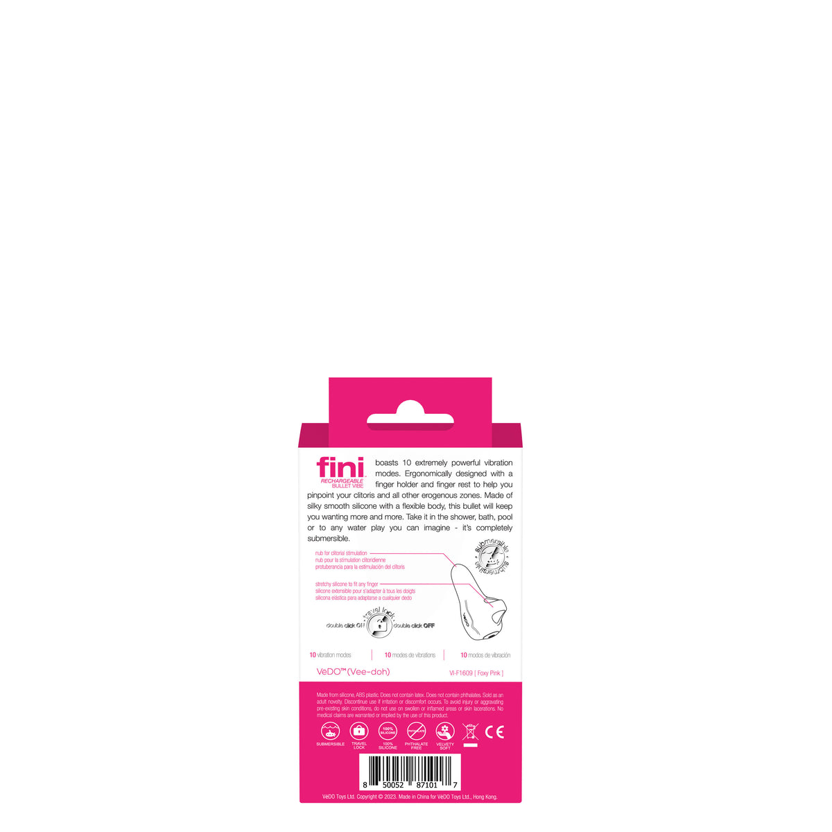 Fini Bullet Vibrator Pink with 10 Vibration Modes > Vibrators > Finger Vibrators