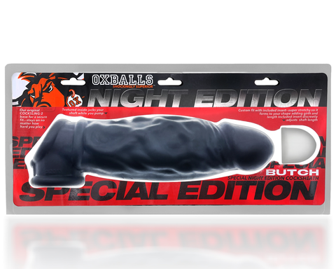 Butch Night Edition Cocksheath in Black by Oxballs for Men SLEEVES