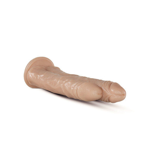 Dr Skin Double Shaft Dildo Vanilla Realistic Suction Mount Beige Dongs Realistic