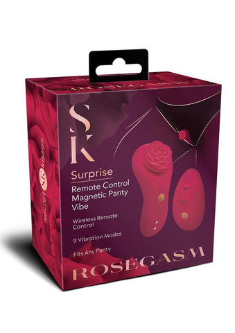Rosegasm Red Remote Control Silicone Panty Vibe with 10 Modes Red Rose Stimulators