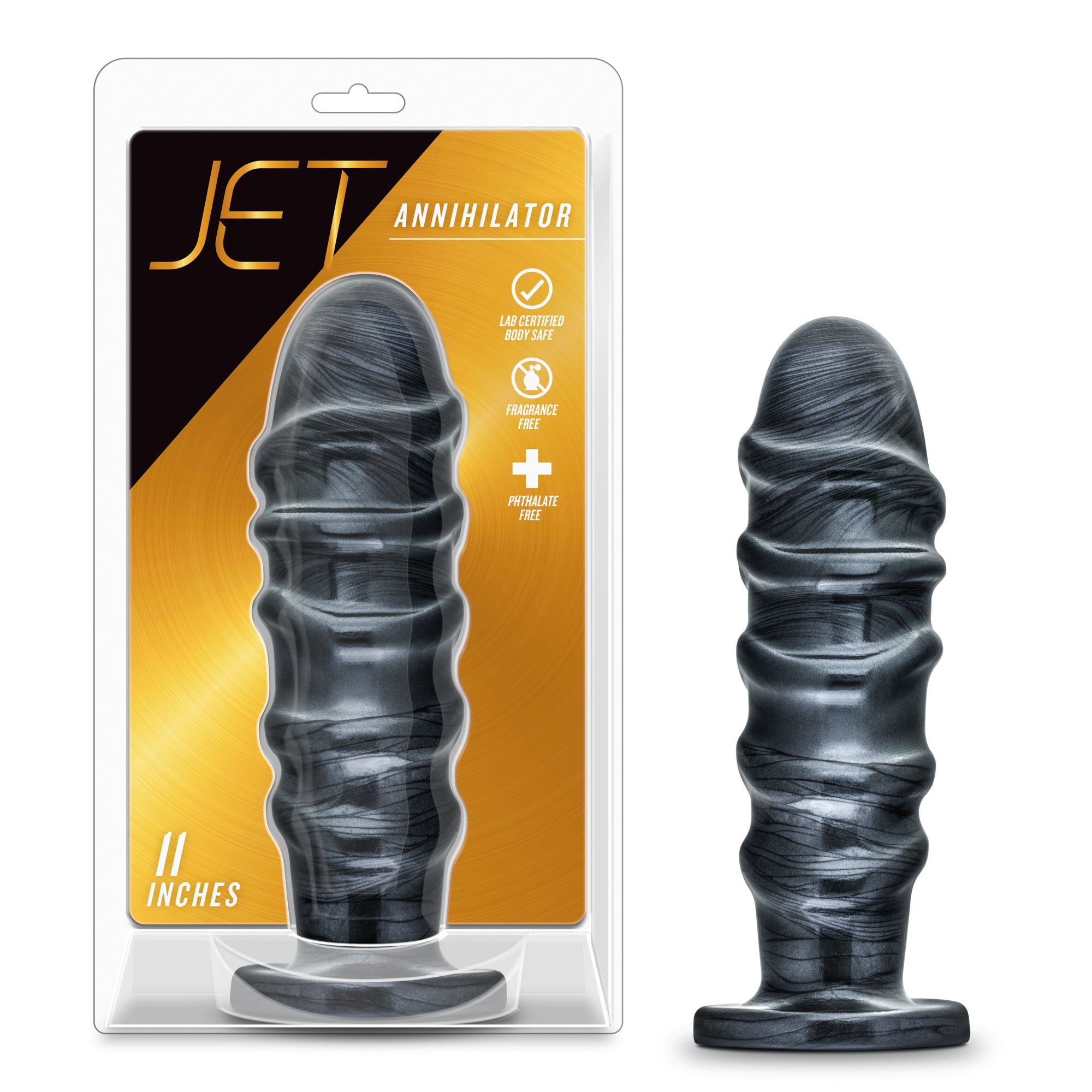Jet Annihilator Carbon Metallic Black Pro-Sized 11 Inch Anal Plug > Anal Range > Oversized Anal Toys