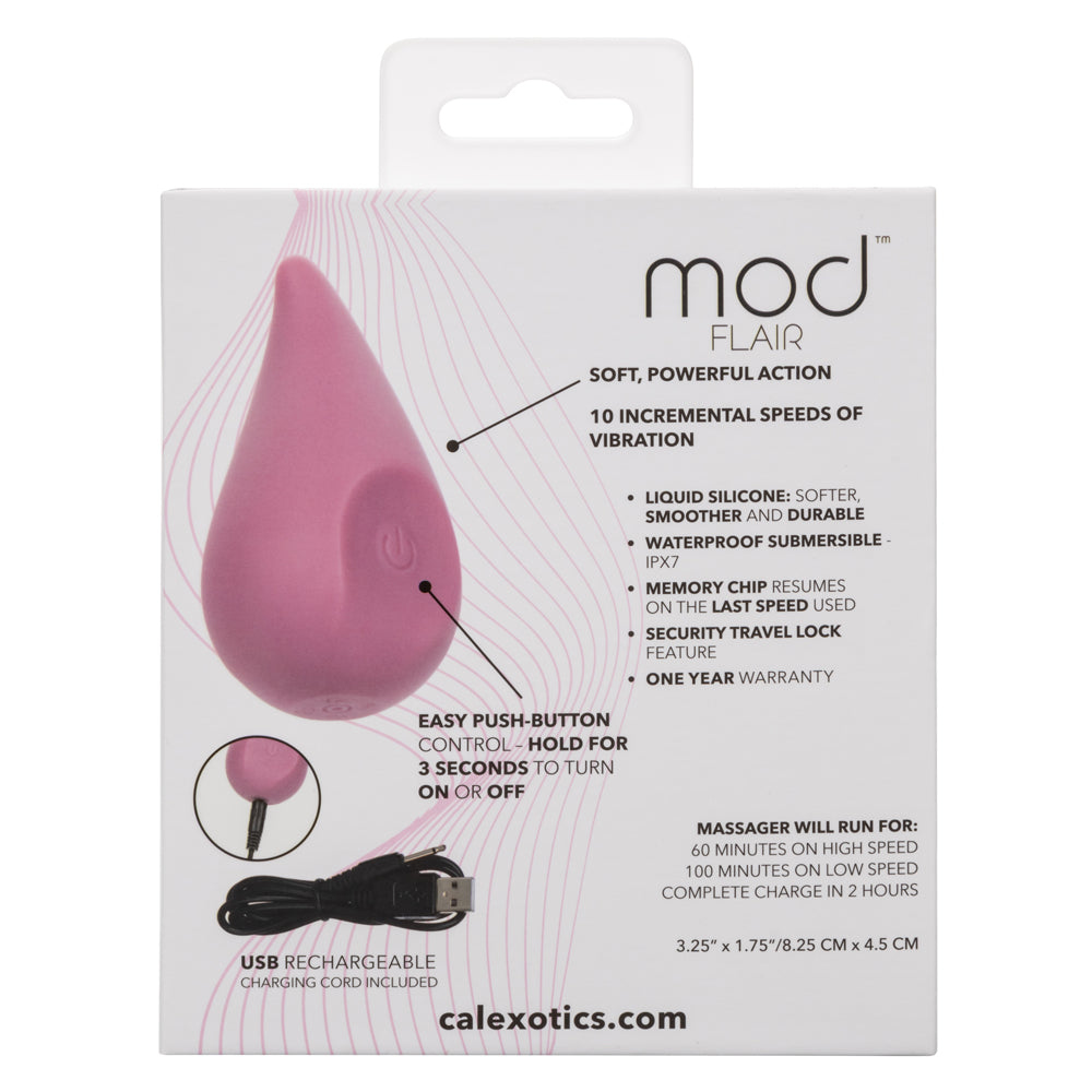 Mod Flair Pink Rechargeable Clitoral Massager for Intense Pleasure Finger Stimulator