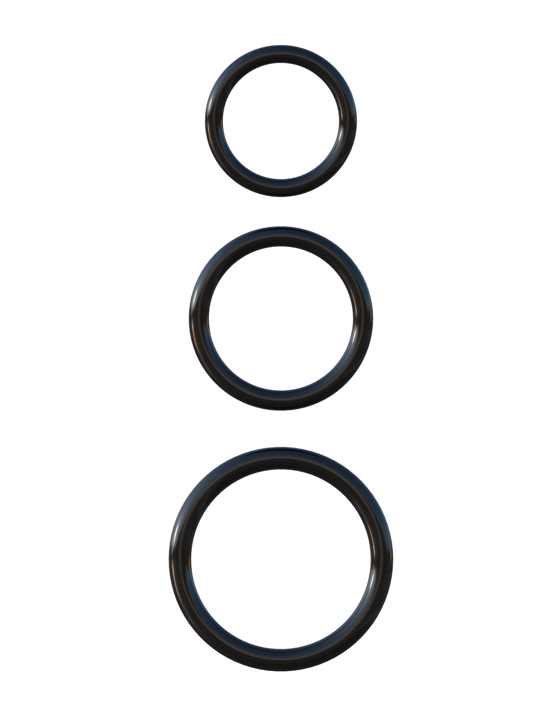 Fantasy C-Ringz Silicone Stamina Set (Black) – Silicone Ring Set Black COCK RING Set