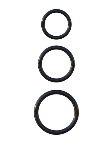 Fantasy C-Ringz Silicone Stamina Set (Black) – Silicone Ring Set Black COCK RING Set