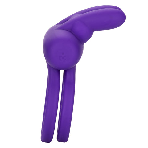Silicone Rechargeable Dual Rockin Rabbit Vibrating Ring in Purple Cock Rings Vibrating