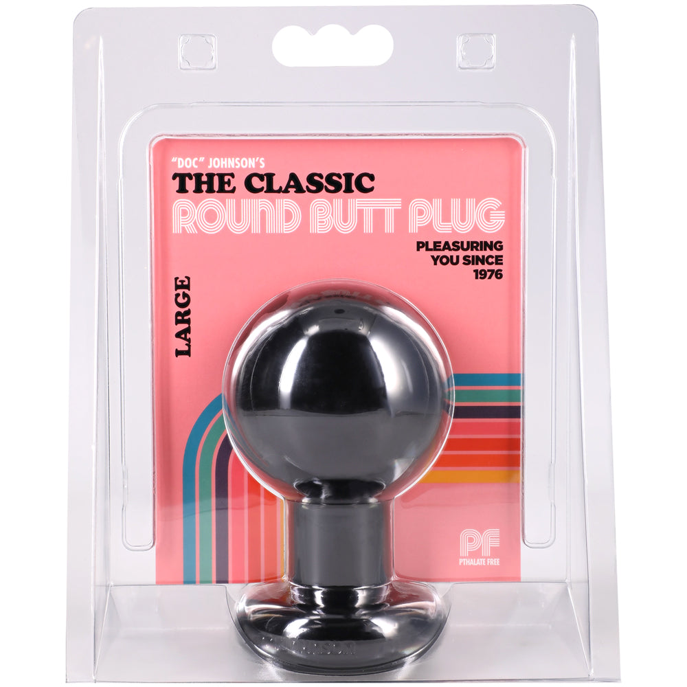 Round Large Butt Plug – Comfortable Spherical Design Black > Anal Range > Butt Plugs
