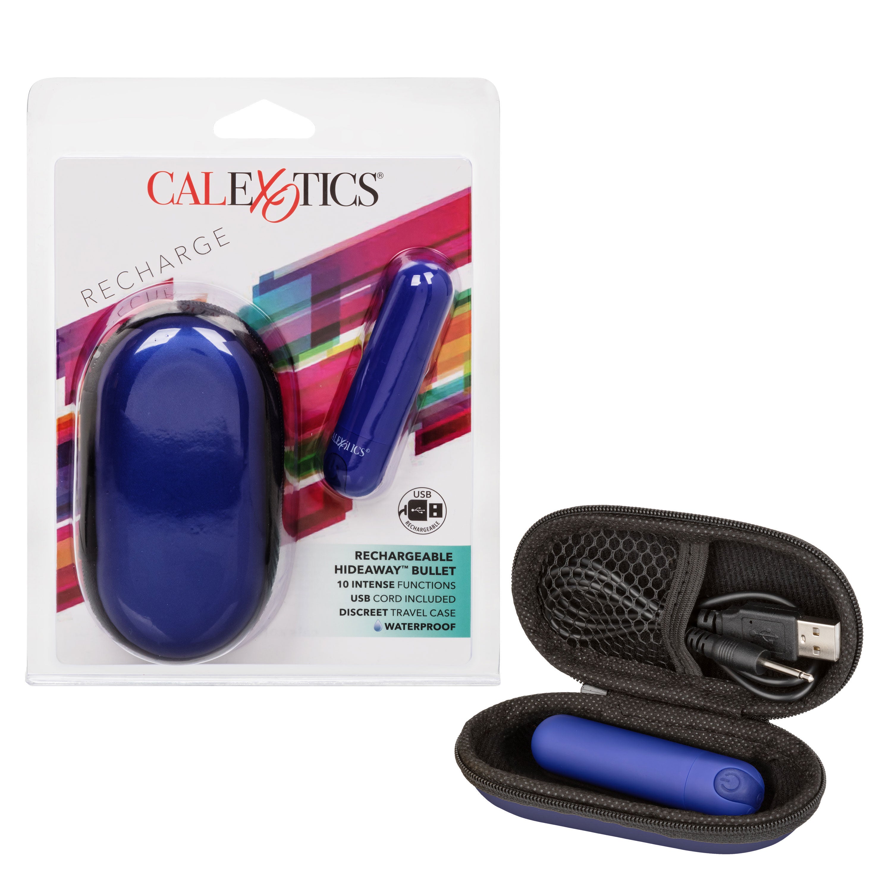 Rechargeable Hideaway Bullet Vibrator in Blue for Travel Fun BULLETS