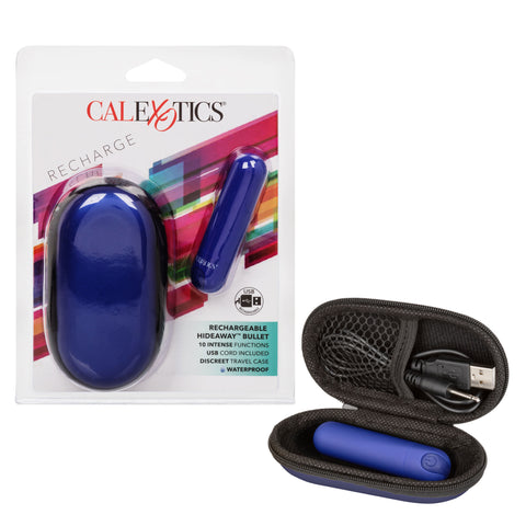 Rechargeable Hideaway Bullet Vibrator in Blue for Travel Fun BULLETS