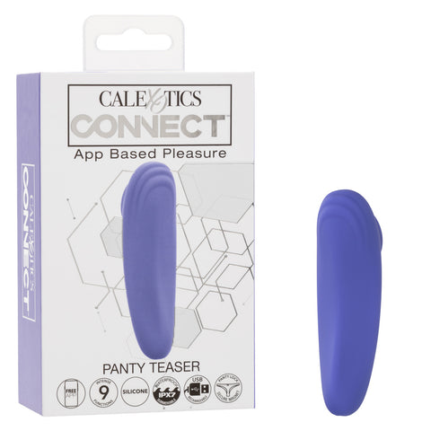 CalExotics Connect™ Panty Teaser App-Based Pleasure Device in Purple Silicone with 9 Vibration Functions and USB Rechargeable Waterproof Design Panty Vibrators