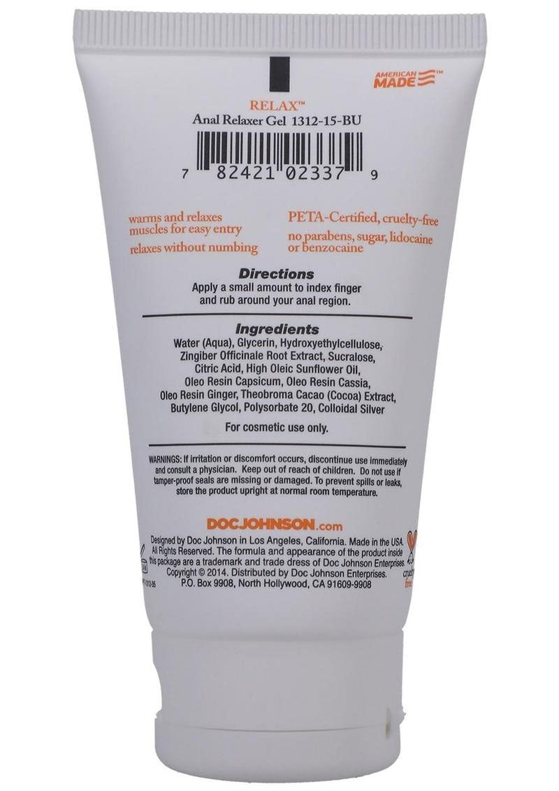Doc Johnson Relax Anal Relaxer Water-Based Lubricant 2 Oz Muscle-Relaxing Formula > Lube > Anal
