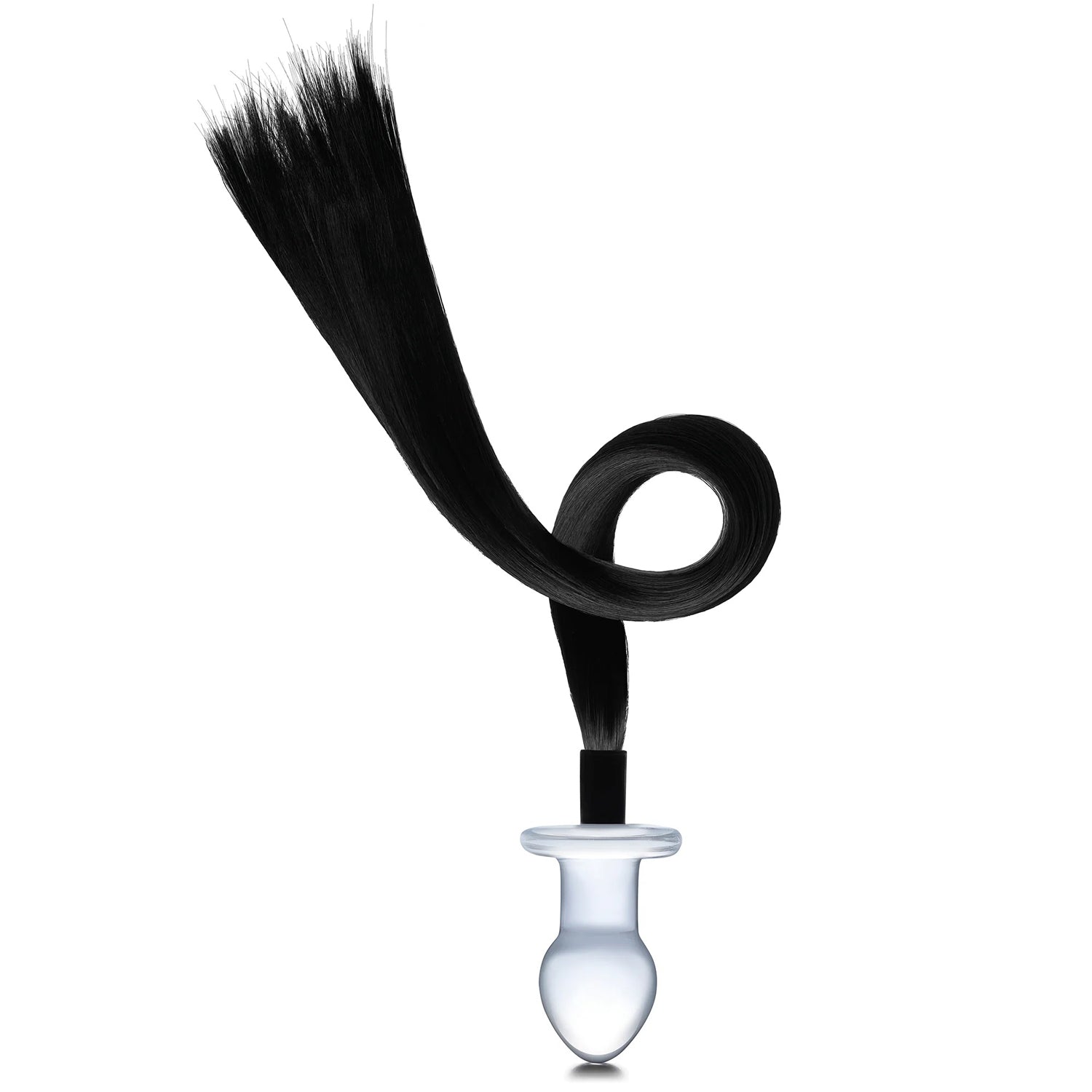 Glas 3 Inch Black Horse Tail Glass Butt Plug Tails