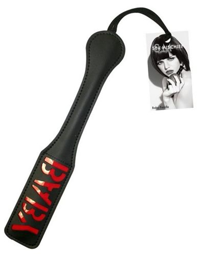 12 Inch Leather Impression Paddle with Baby Design for Adults Black > Bondage Gear > Paddles