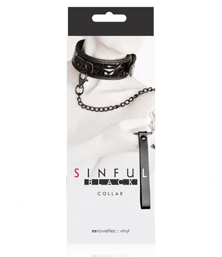 Sinful Black Collar for Adult Intimacy and Playful Kink Fun Black > Bondage Gear > Collars
