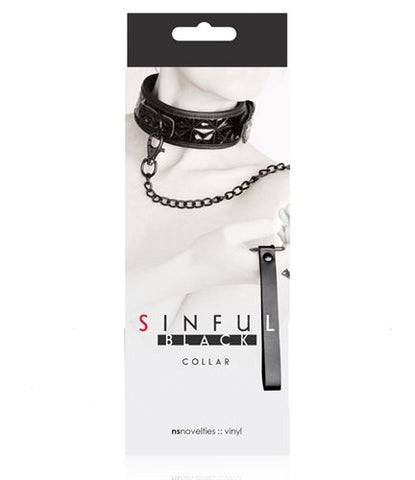 Sinful Black Collar for Adult Intimacy and Playful Kink Fun Black > Bondage Gear > Collars