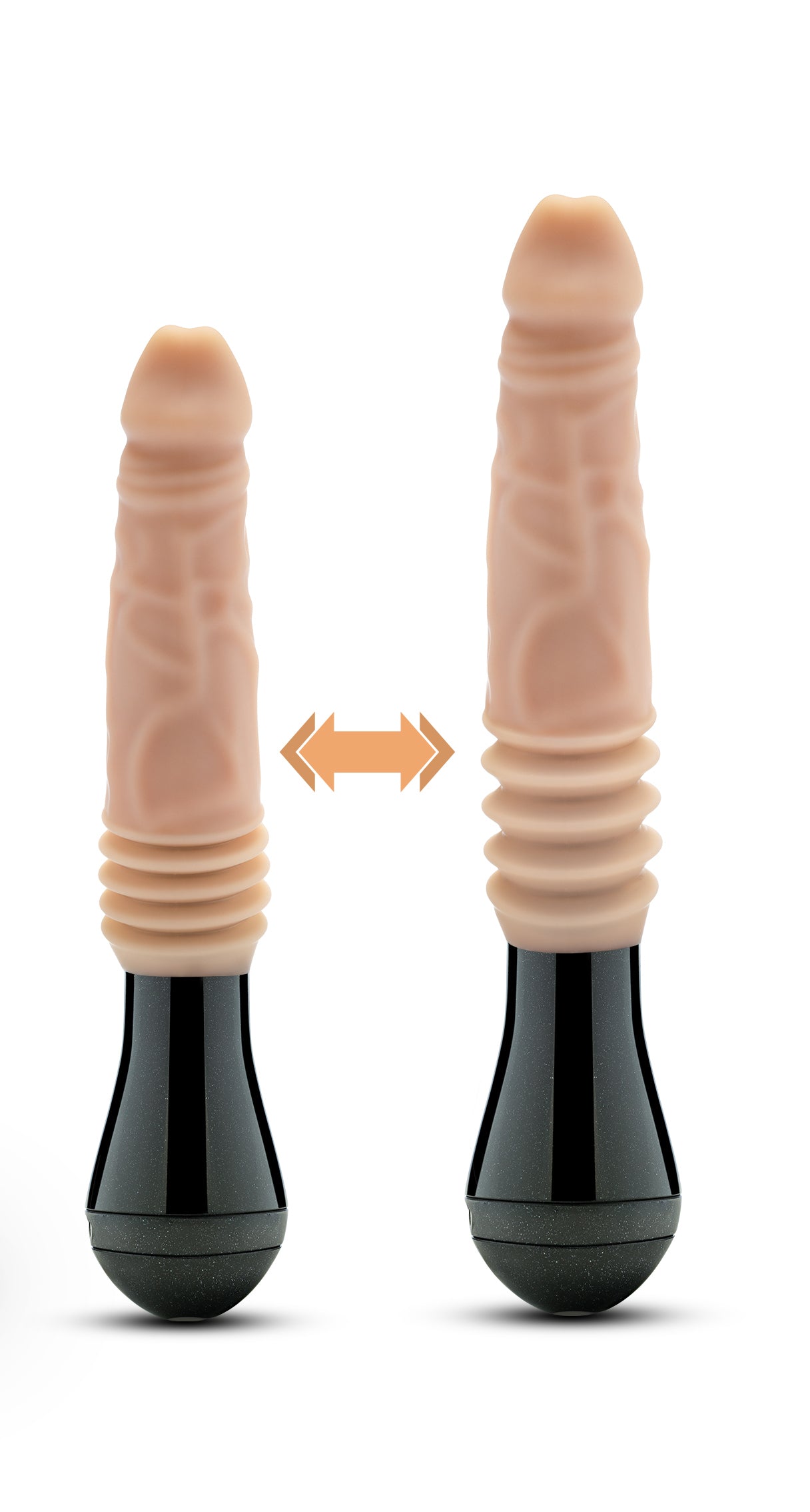 Dr Knight Thrusting Gyrating Silicone Vibrating Dildo Beige DONGS Thrusting