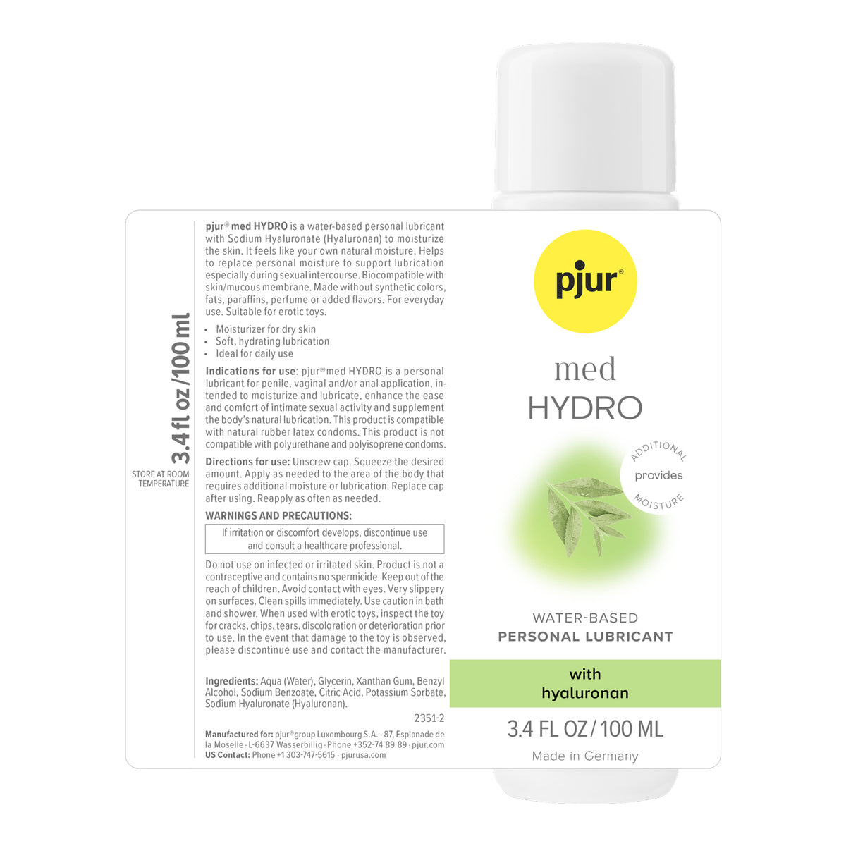 Pjur Med Hydro Glide Water Based Personal Lubricant 100ml > Lube > Water Based
