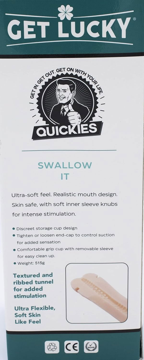 Quickies Swallow It (Ultra-Soft) Male Masturbator – Realistic Mouth Design Male Masturbator > Sex Toys For Men > Masturbators > Manual