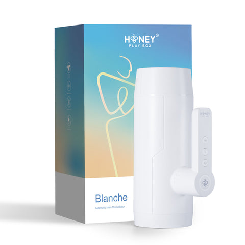 Blanche Automatic Male Masturbator with Vibration White Finish Strokers - Auto