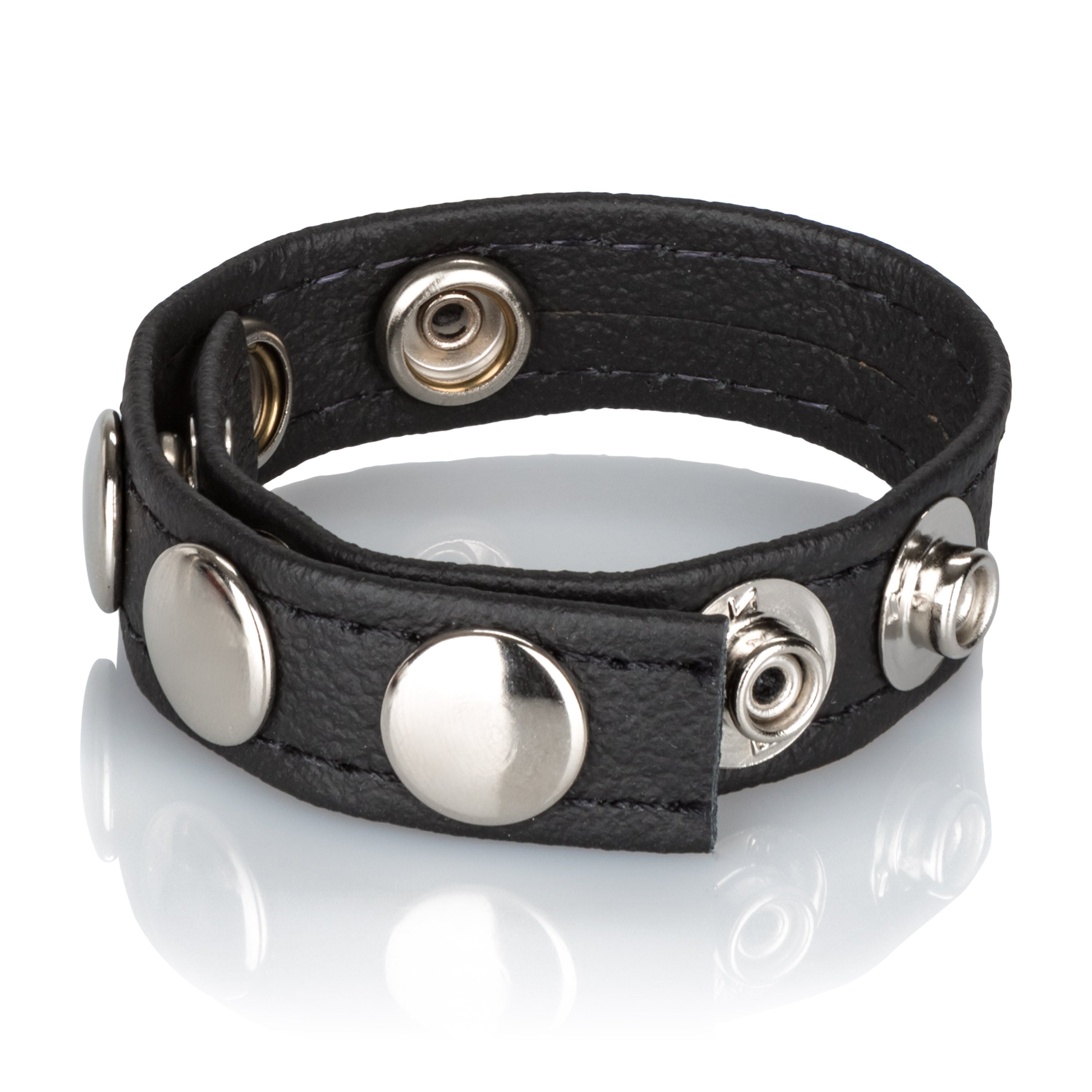 Leather Multi-Snap Adjustable Ring Strap – Leather Erection Ring COCK RINGS