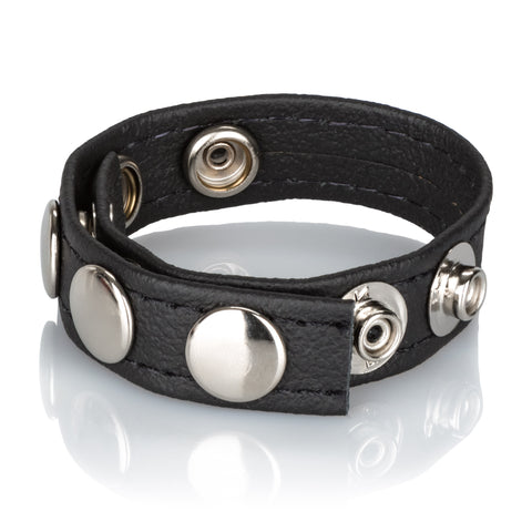 Leather Multi-Snap Adjustable Ring Strap – Leather Erection Ring COCK RINGS