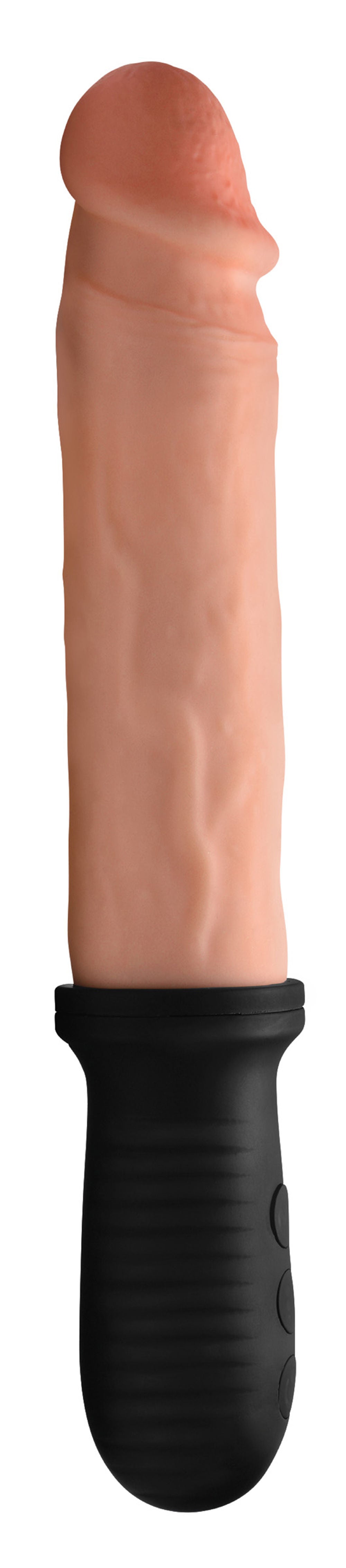 Auto Thrusting Vibrating Realistic Dildo with Handle Flesh Tone DONGS Vibrating