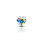 Cheeky Charms Silver Metal Butt Plug with Heart Clear Jewel Small > Anal Range > Jewel Butt Plugs