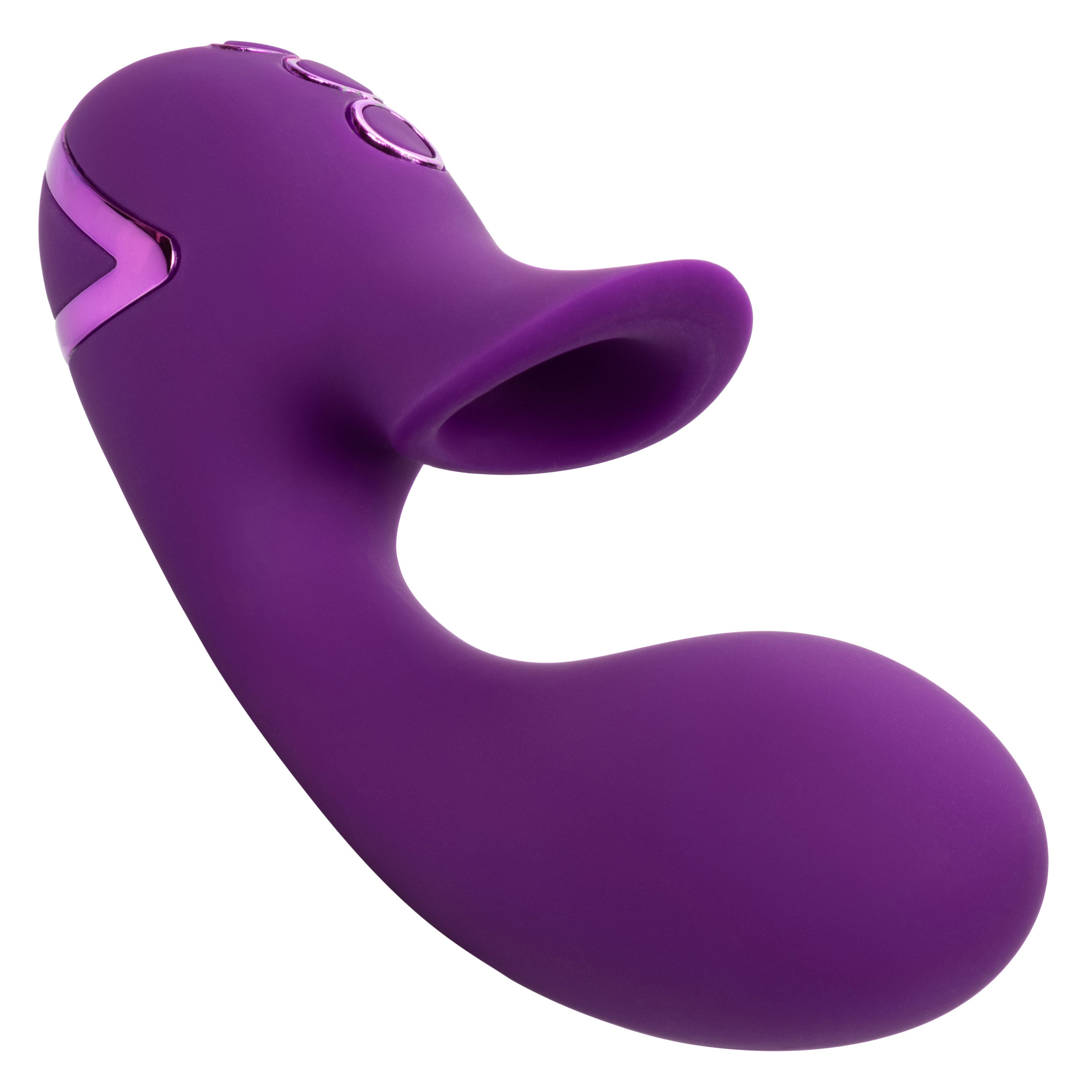 California Dreaming Huntington Beach Heartbreaker Purple Silicone Rechargeable Massager with Dual Motors and 10 Suction Functions STIMULATORS
