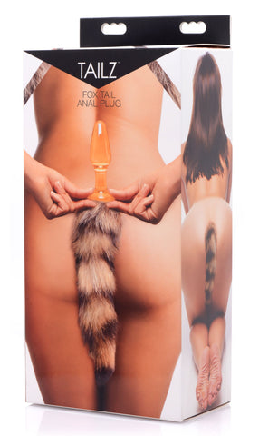 Fox Tail Anal Plug for Adults Faux Fur and Borosilicate Glass