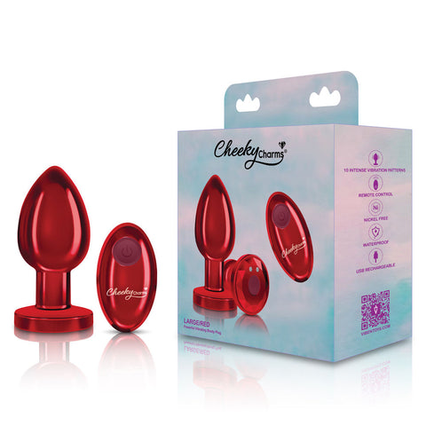 Viben Vibrating Red Metal Remote Control Anal Plug Butt Plugs - Vibrating