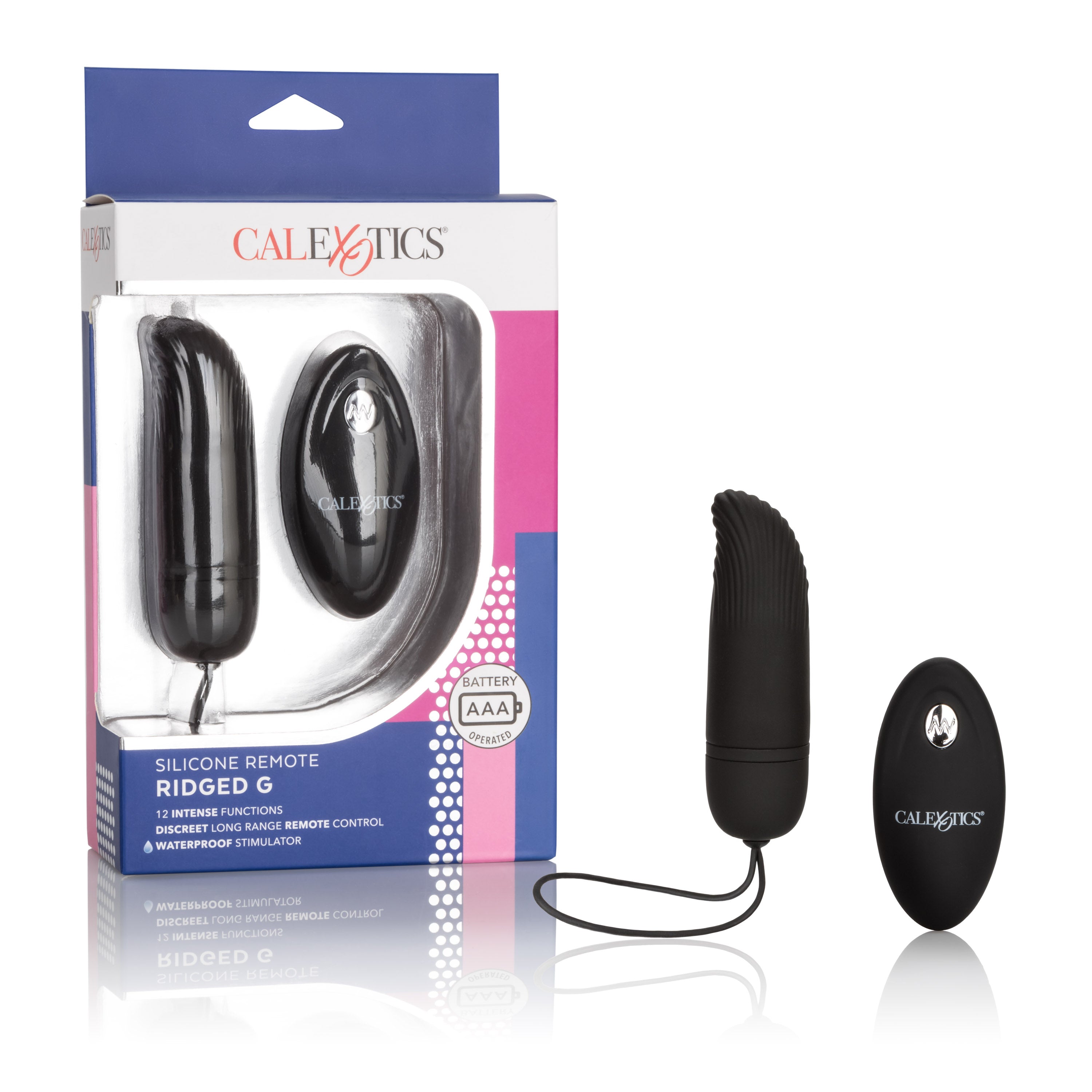 Silicone Remote Ridged G Vibrator with 12 Intense Functions BULLETS