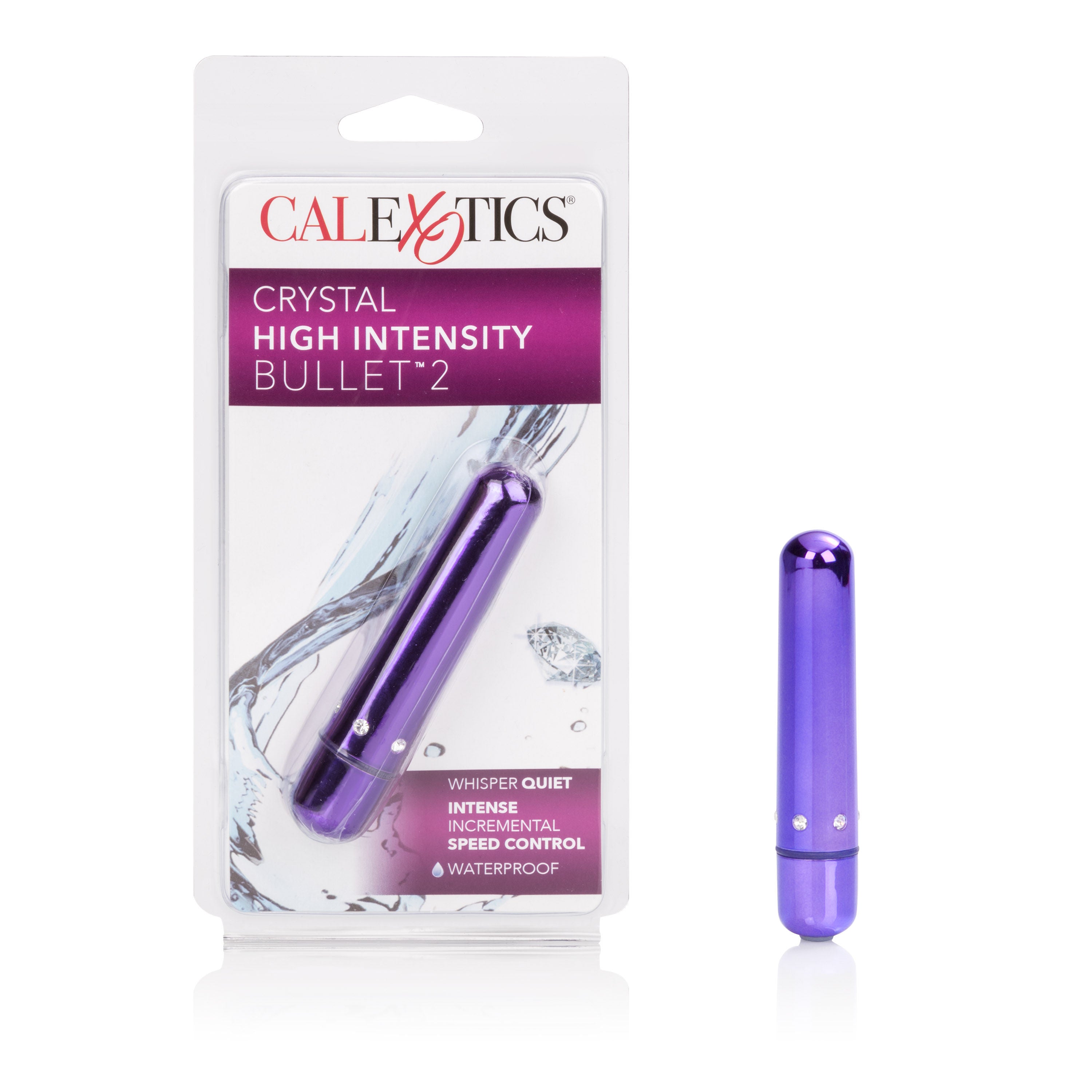 Crystal High Intensity Purple Bullet Vibrator with Speed Control Purple BULLETS