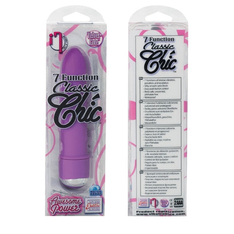 7 Function Classic Chic Purple Mini Vibrator 4.25 Inch with Velvet Soft Coating BULLETS