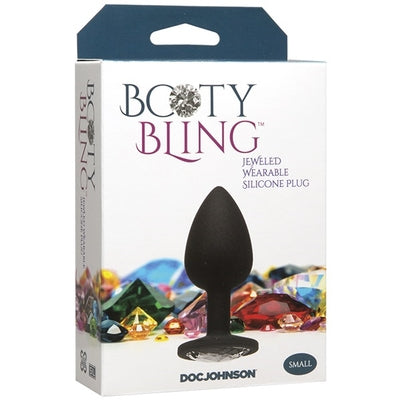 Booty Bling Small Silver Anal Plug With Gemstone Accent Silver > Anal Range > Jewel Butt Plugs