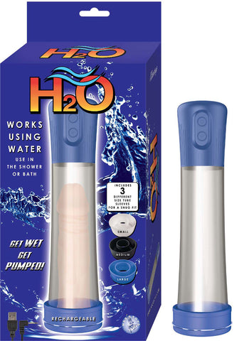 H2O Blue Water Penis Pump for Male Sexual Health and Enhancement Blue PUMPS