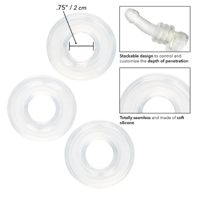 CalExotics Set of 3 Silicone Stacker Rings – Customizable Fit and Comfort