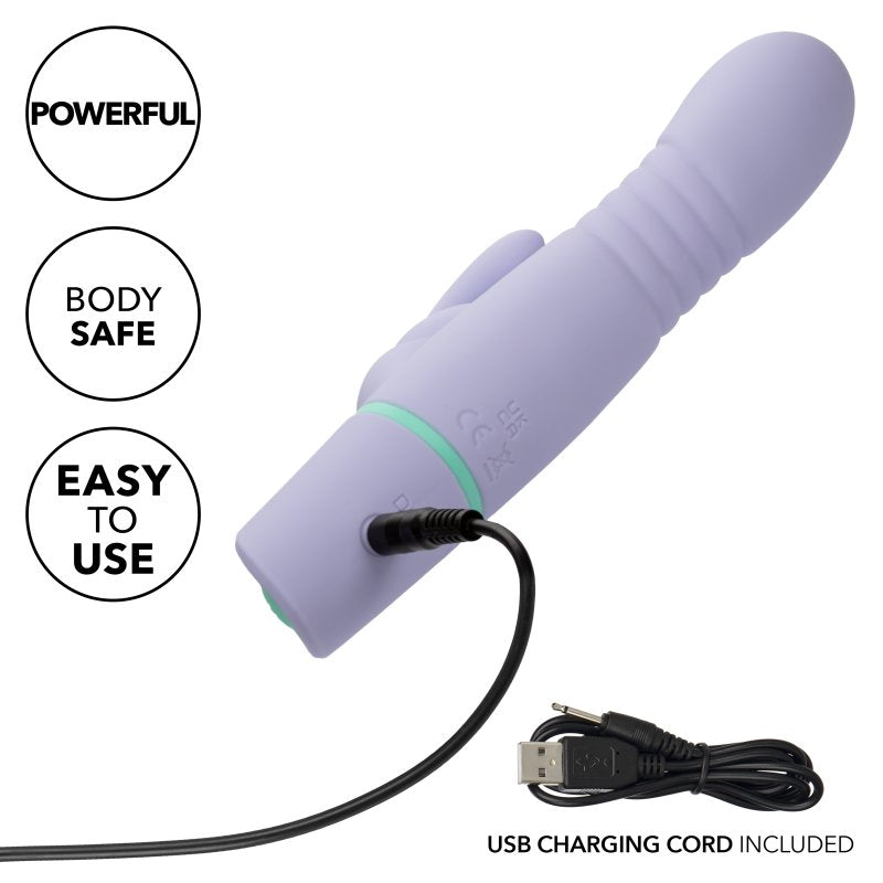 Love Bunny Thrusting Bunny Purple 7.5 Inch Dual Stimulator Vibrator