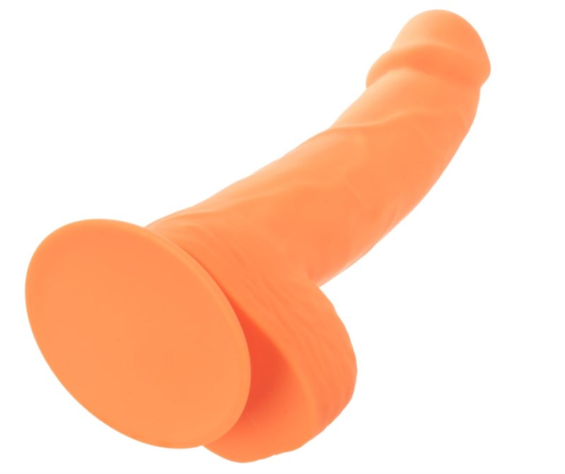 Neon Silicone Studs 6 Inch Dildo - Orange