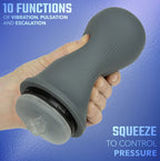 Milk Master Grip-N-Stroke (Grey) – Rechargeable Vibrating Masturbator