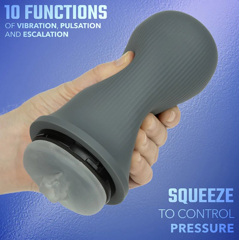 Milk Master Grip-N-Stroke (Grey) – Rechargeable Vibrating Masturbator