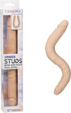 Silicone Studs Bend and Hold Dual Dong (Ivory) – 12 Inch Silicone Dildo